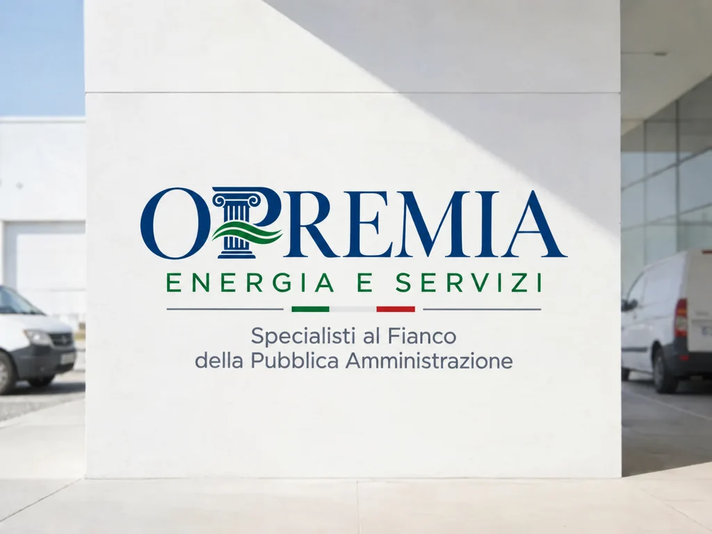 Opremia - Energia e Servizi sulla facciata della sede